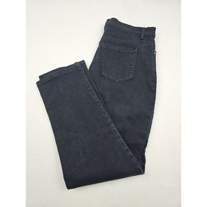 Gloria Vanderbilt Womens Denim Straight Jeans Size 14 Color Black Dark Wash